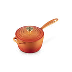 Panela Le Creuset Molheira Signature Flamme Dorée com Pegador Dourado 1,8L 18cm
