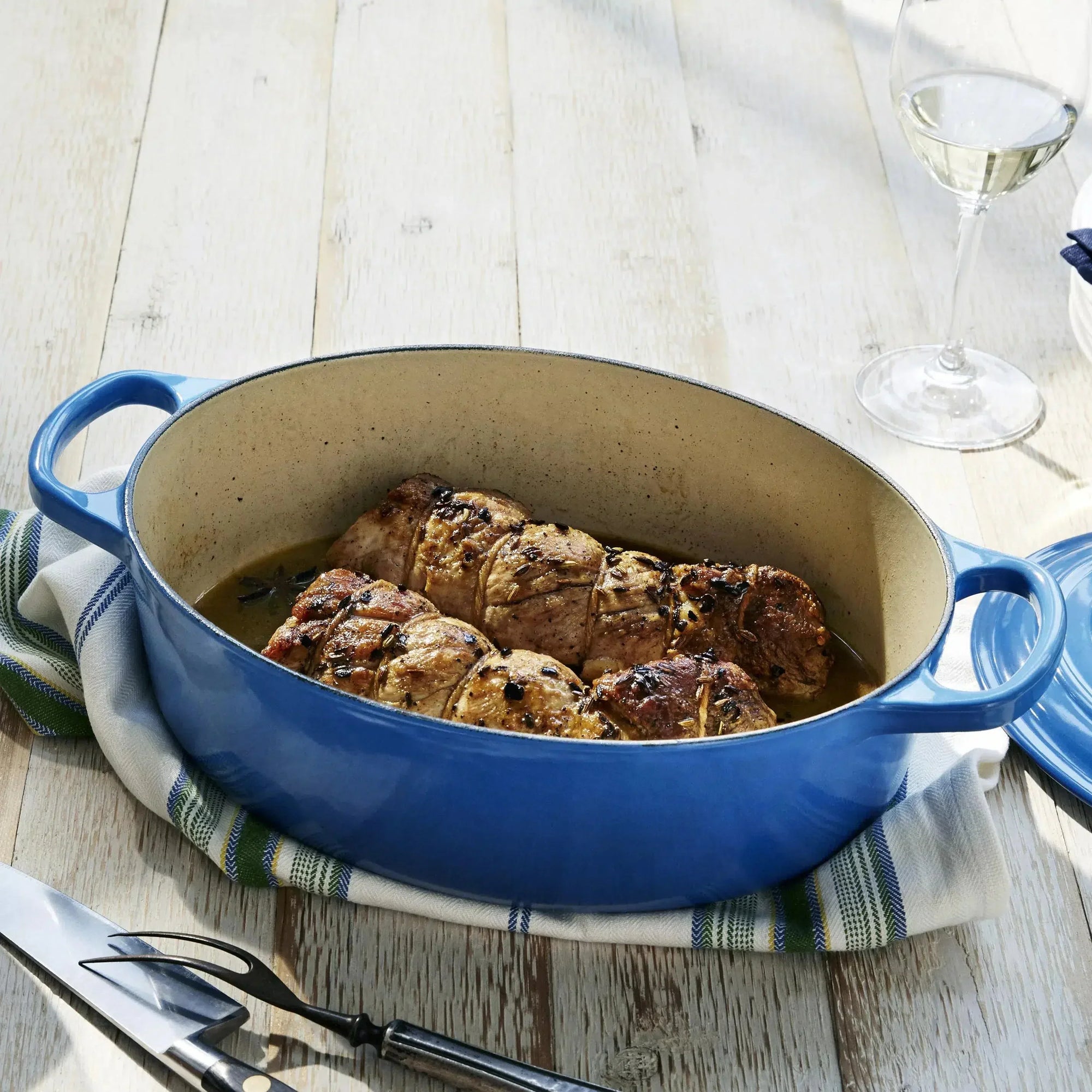 Panela Le Creuset Oval Signature Azul Marseille 4,1L 27cm