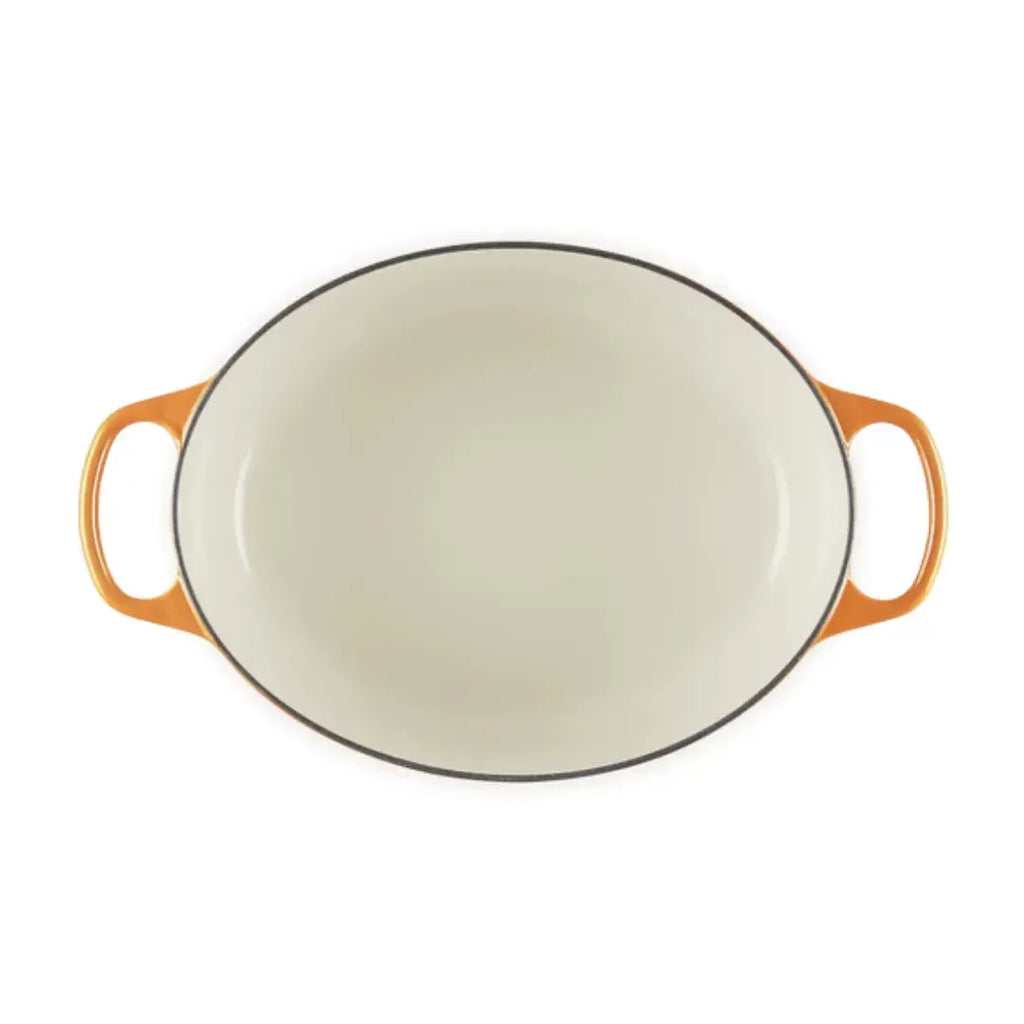 Panela Le Creuset Oval Signature Flamme Dorée com Pegador Dourado 13,9L 40cm