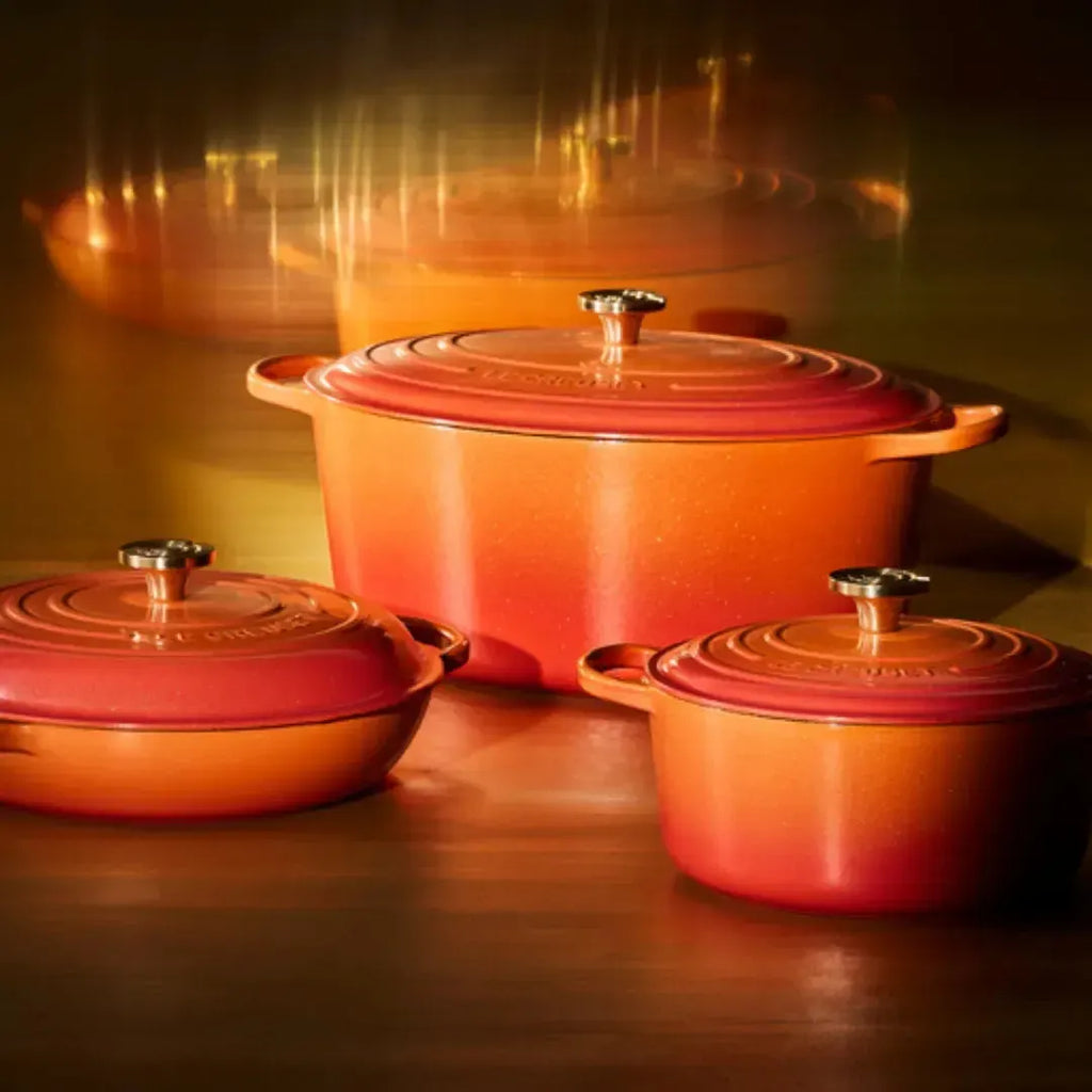 Panela Le Creuset Oval Signature Flamme Dorée com Pegador Dourado 13,9L 40cm