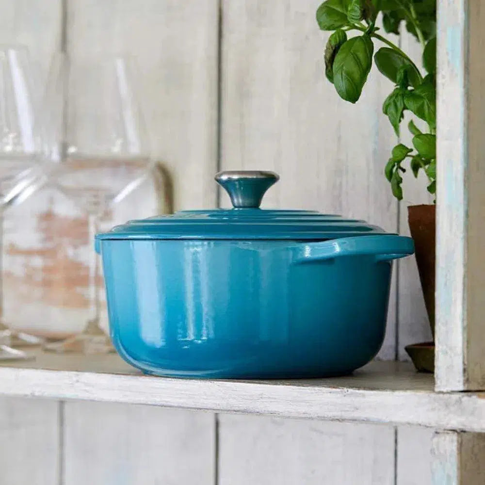 Panela Le Creuset Redonda Signature Azul Caribe 1,3L 16cm