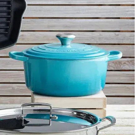 Panela Le Creuset Redonda Signature Azul Caribe 1,3L 16cm