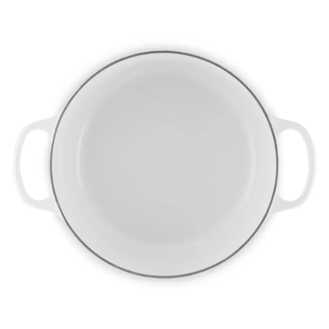 Panela Le Creuset Redonda Signature Branca com Pegador Dourado 4,2L 24cm