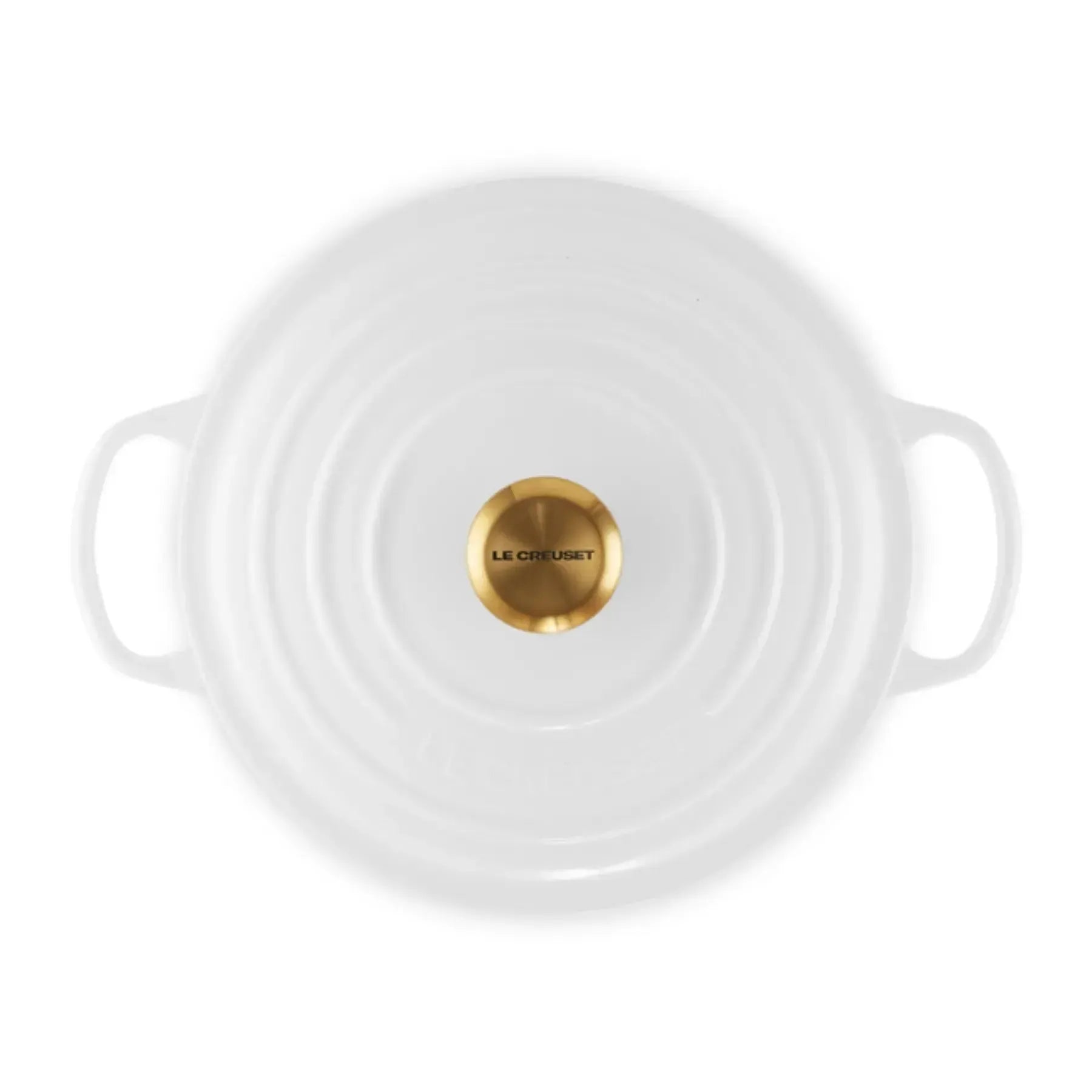 Panela Le Creuset Redonda Signature Branca com Pegador Dourado 4,2L 24cm