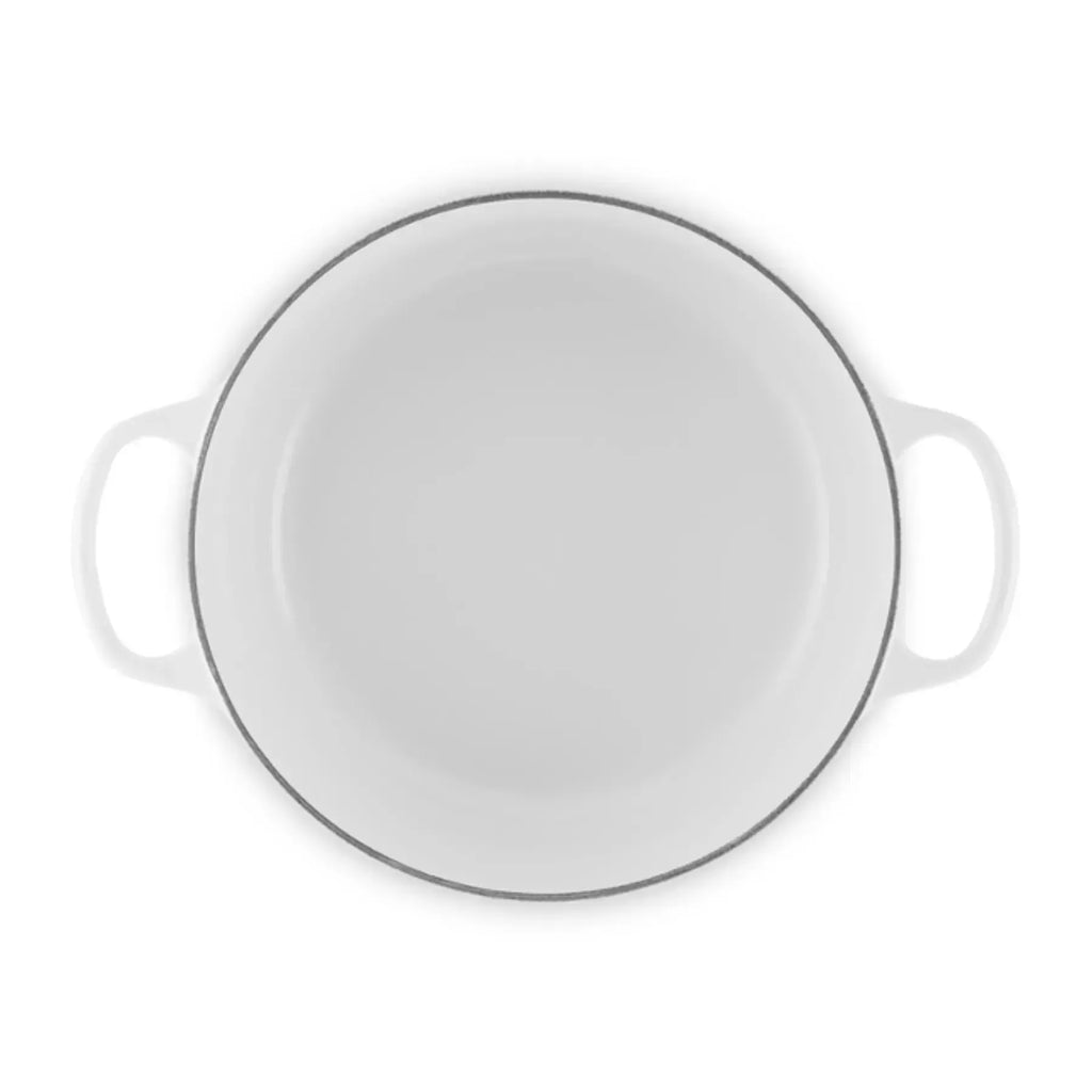 Panela Le Creuset Redonda Signature Branca com Pegador Dourado 4,2L 24cm