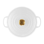Panela Le Creuset Redonda Signature Branca com Pegador Dourado 4,2L 24cm