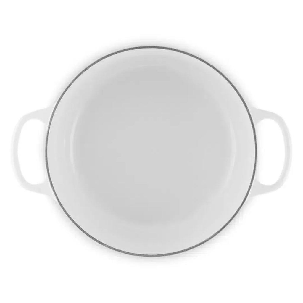 Panela Le Creuset Redonda Signature Branca com Pegador Dourado 4,2L 24cm