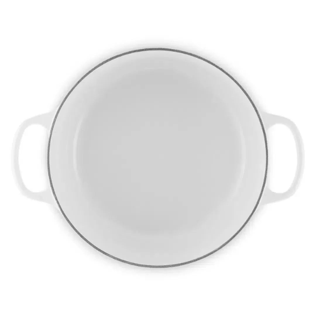Panela Le Creuset Redonda Signature Branca com Pegador Dourado 4,2L 24cm