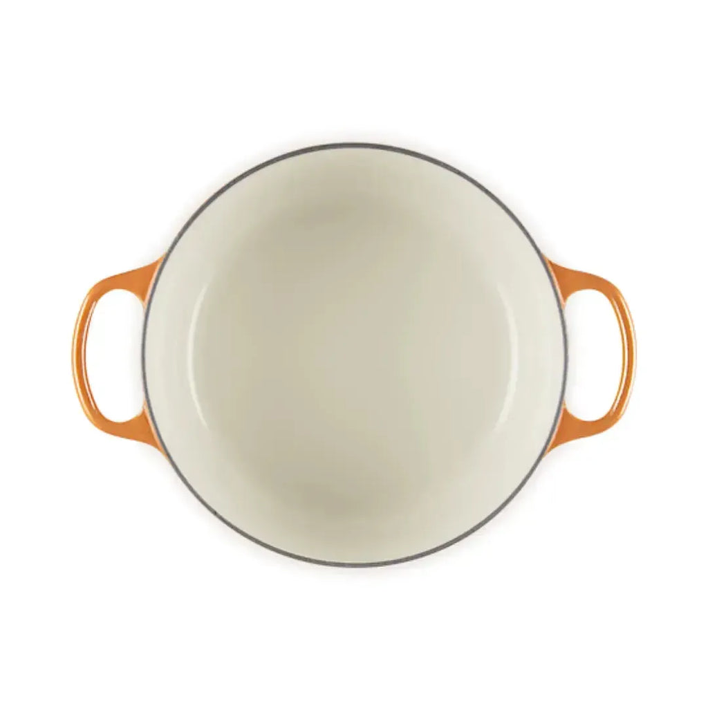 Panela Le Creuset Redonda Signature Flamme Dorée com Pegador Dourado 6,7L 28cm