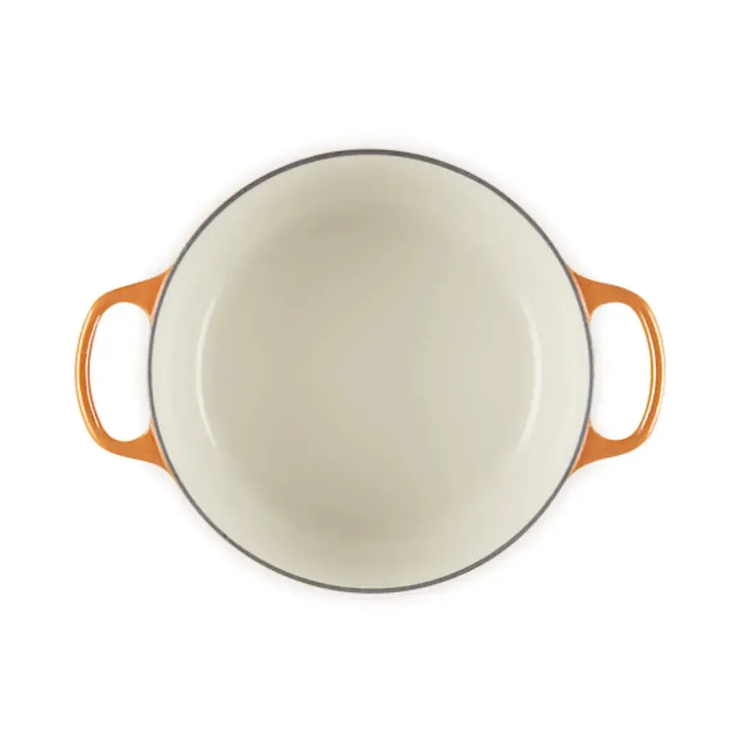 Panela Le Creuset Redonda Signature Flamme Dorée com Pegador Dourado 6,7L 28cm