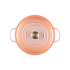 Panela Le Creuset Redonda Signature Peche com Pegador Dourado 2,4L 20cm
