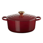Panela Le Creuset Redonda Signature Rhone com Pegador Dourado 1,3L 16cm