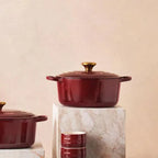Panela Le Creuset Redonda Signature Rhone com Pegador Dourado 1,8L 18cm