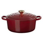 Panela Le Creuset Redonda Signature Rhone com Pegador Dourado 3,3L 22cm