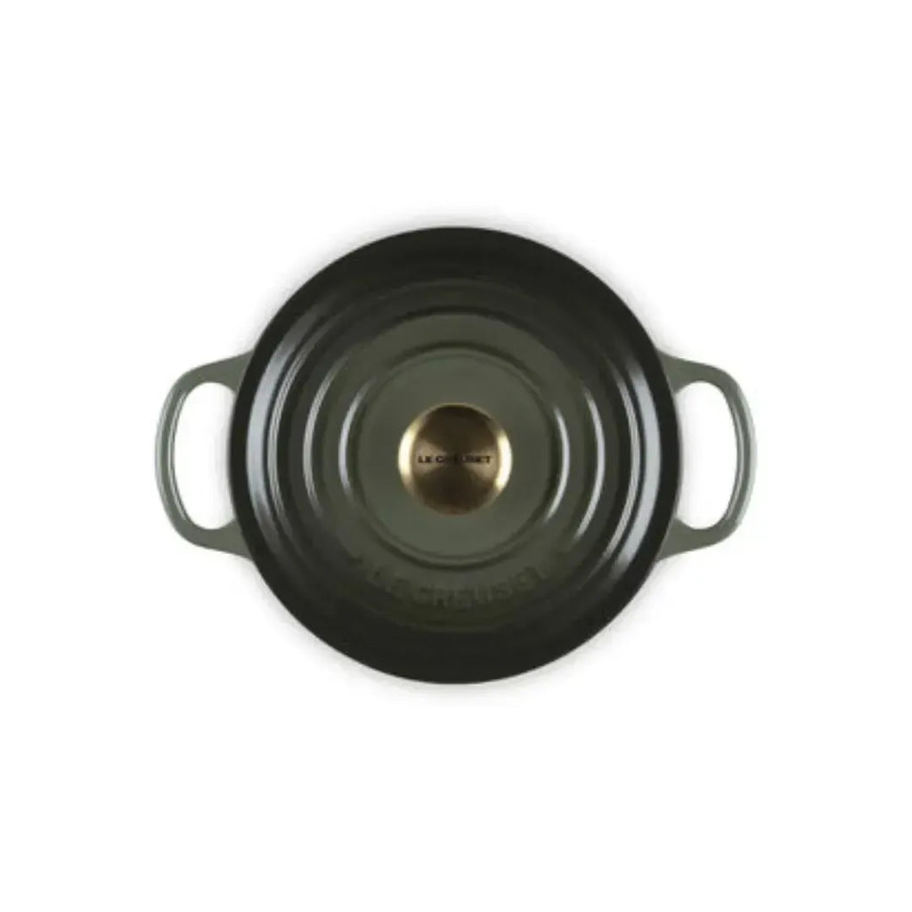 Panela Le Creuset Redonda Signature Thyme com Pegador Dourado 2,4L 20cm