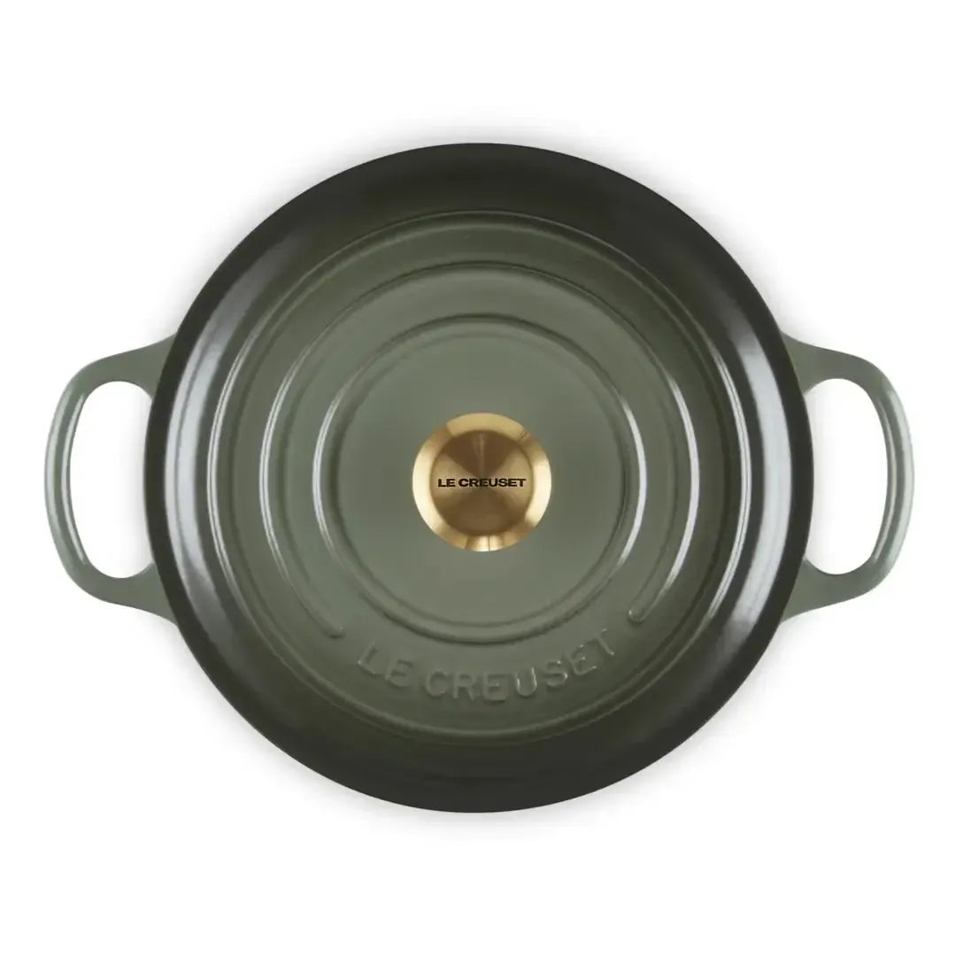 Panela Le Creuset Redonda Signature Thyme com Pegador Dourado 5,3L 26cm