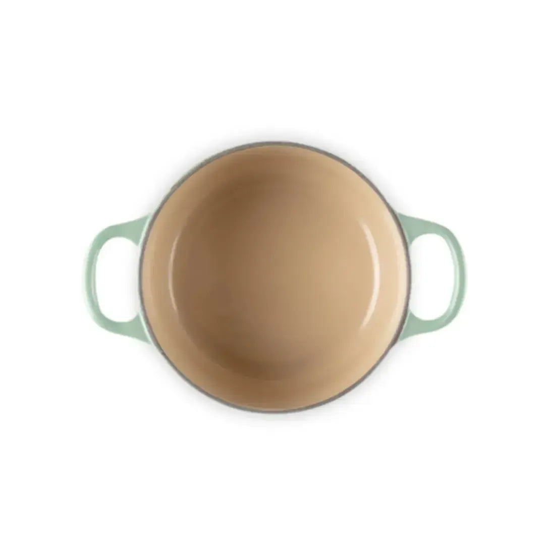 Panela Le Creuset Redonda Tradition Cool Mint com Pegador Urso 900ml 14cm
