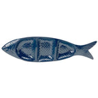 Petisqueira Grande Melamina Formato Peixe Azul 75,5x20,4x4cm