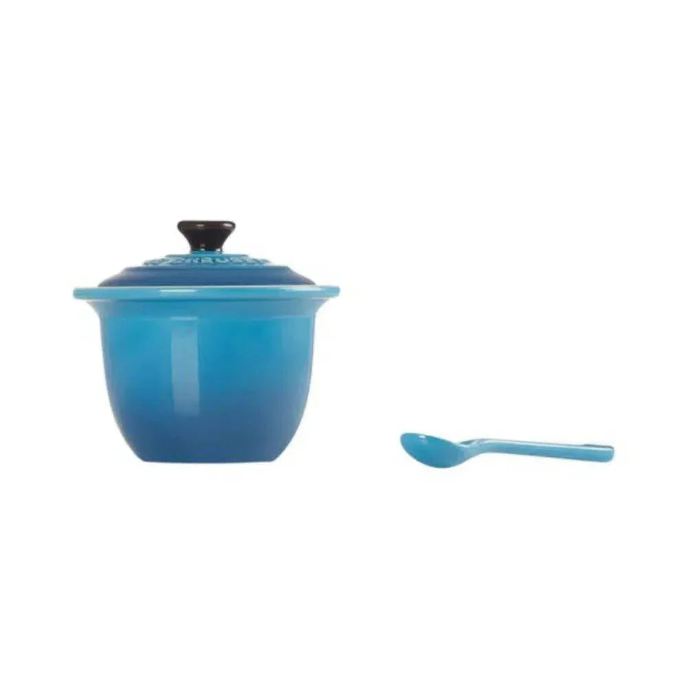 Porta Condimentos Com Colher Cerâmica Laranja Le Creuset