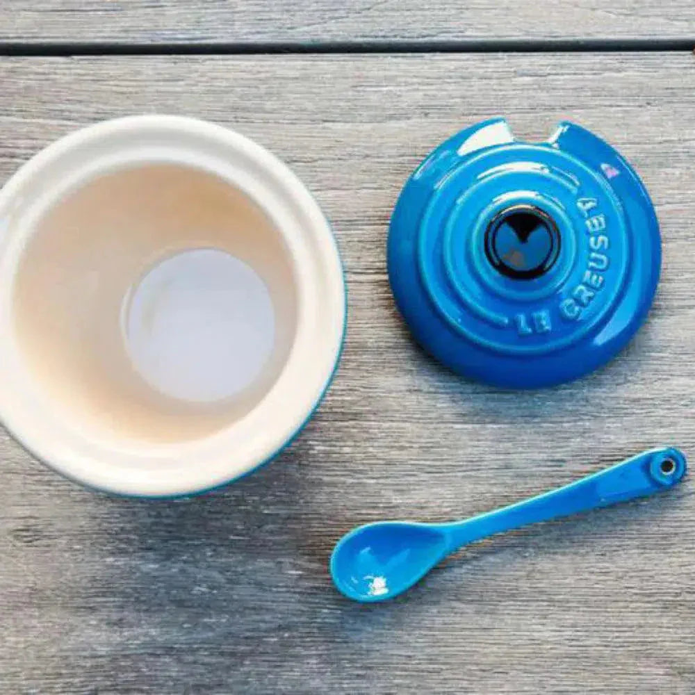 Porta Condimentos Com Colher Cerâmica Laranja Le Creuset