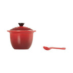 Porta Condimentos Com Colher Cerâmica Laranja Le Creuset