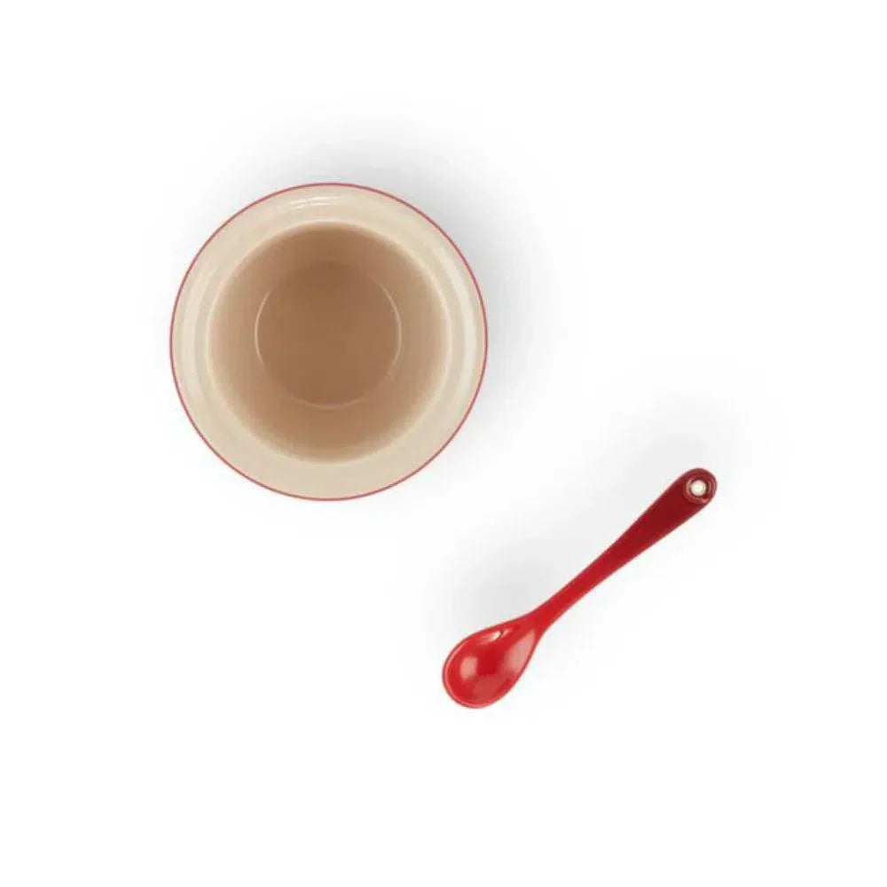 Porta Condimentos Com Colher Cerâmica Laranja Le Creuset
