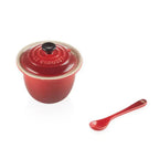 Porta Condimentos Com Colher Cerâmica Laranja Le Creuset