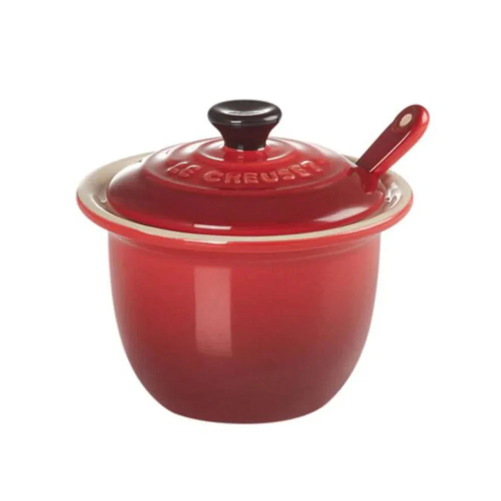 Porta Condimentos Com Colher Cerâmica Laranja Le Creuset