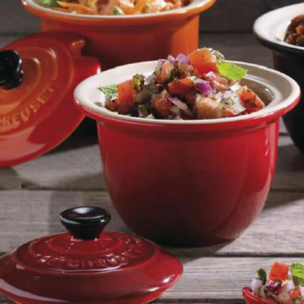 Porta Condimentos Com Colher Cerâmica Laranja Le Creuset