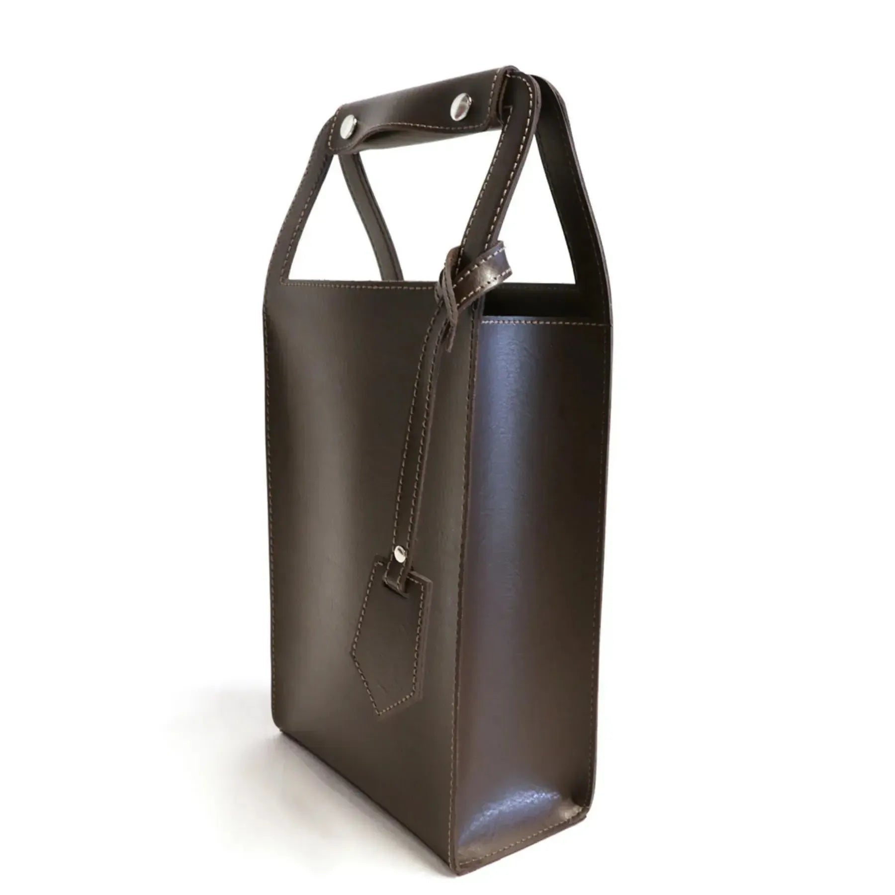 Porta Garrafa Duplo Couro Ecológico Montana Preto Atelier