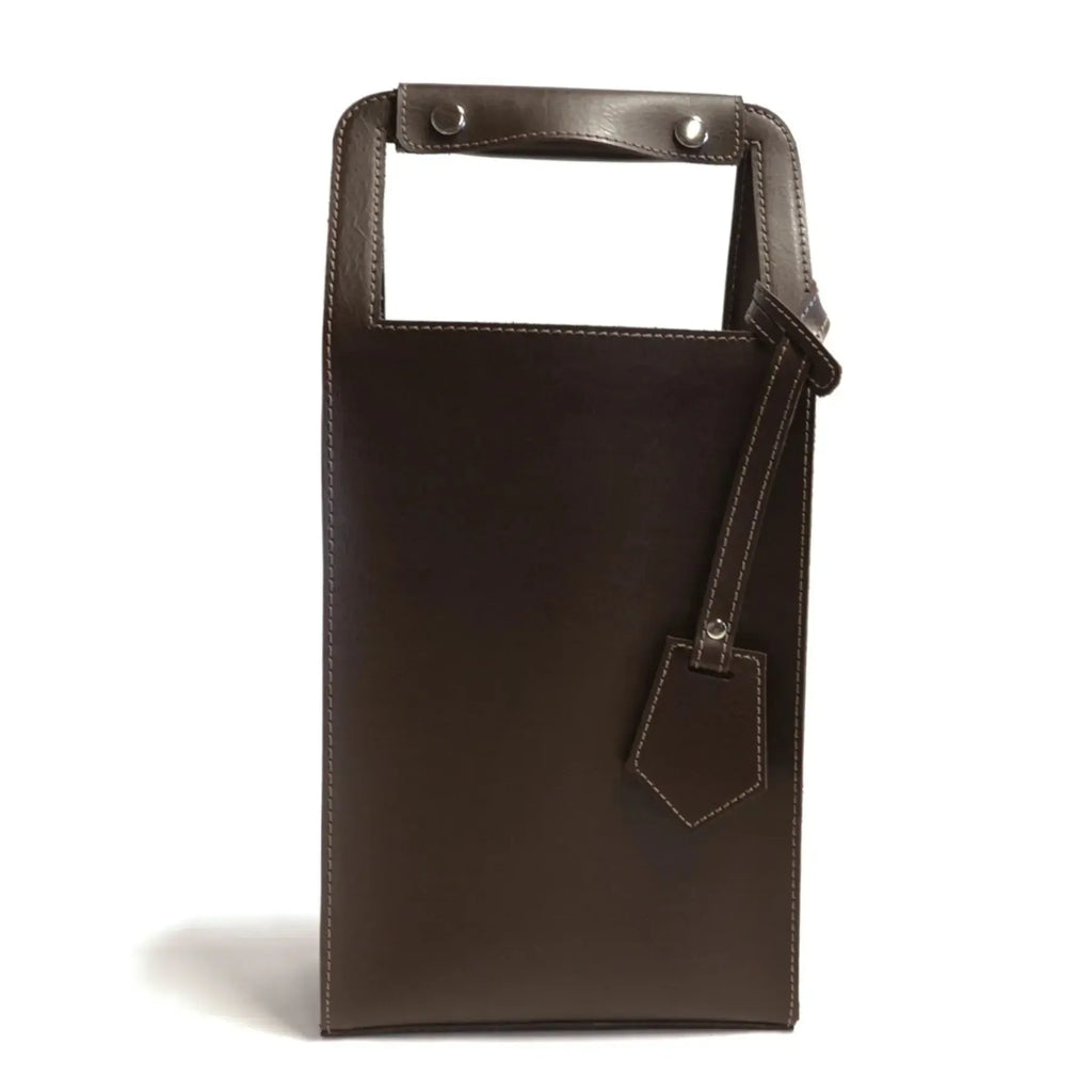 Porta Garrafa Duplo Couro Ecológico Montana Preto Atelier
