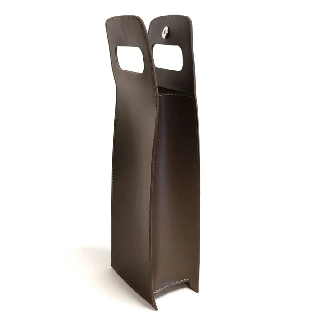 Porta Garrafa Simples Couro Ecológico Montana Preto Atelier