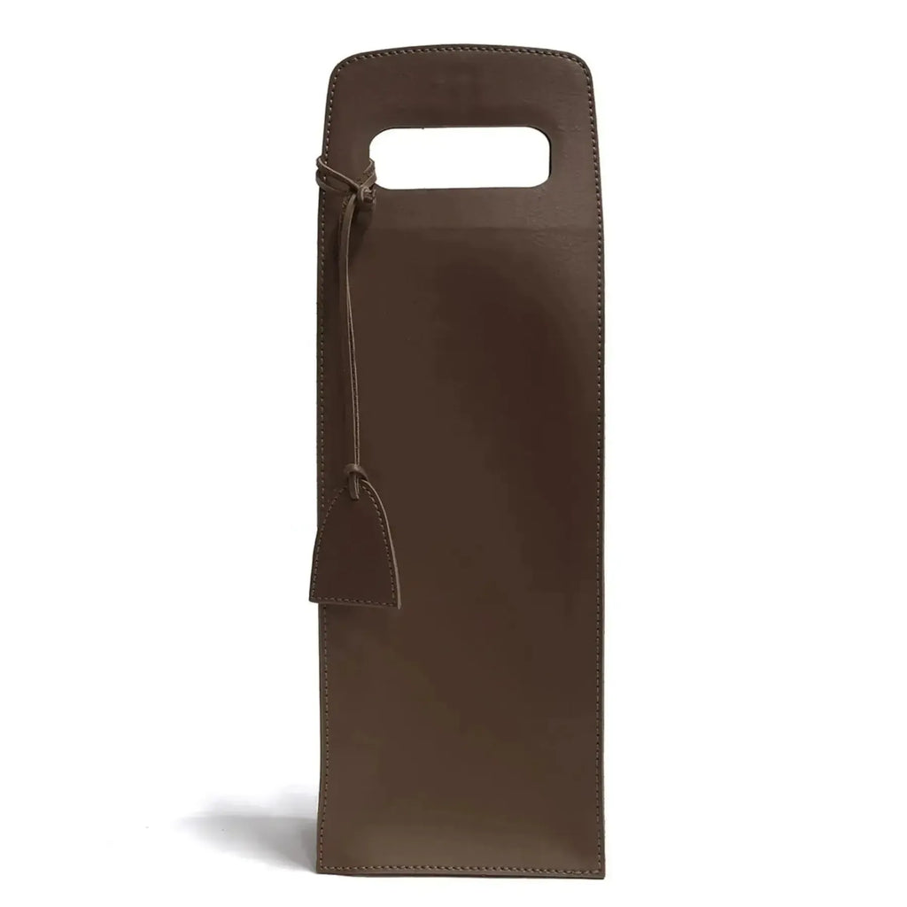 Porta Garrafa Simples Couro Ecológico Montana Preto Atelier