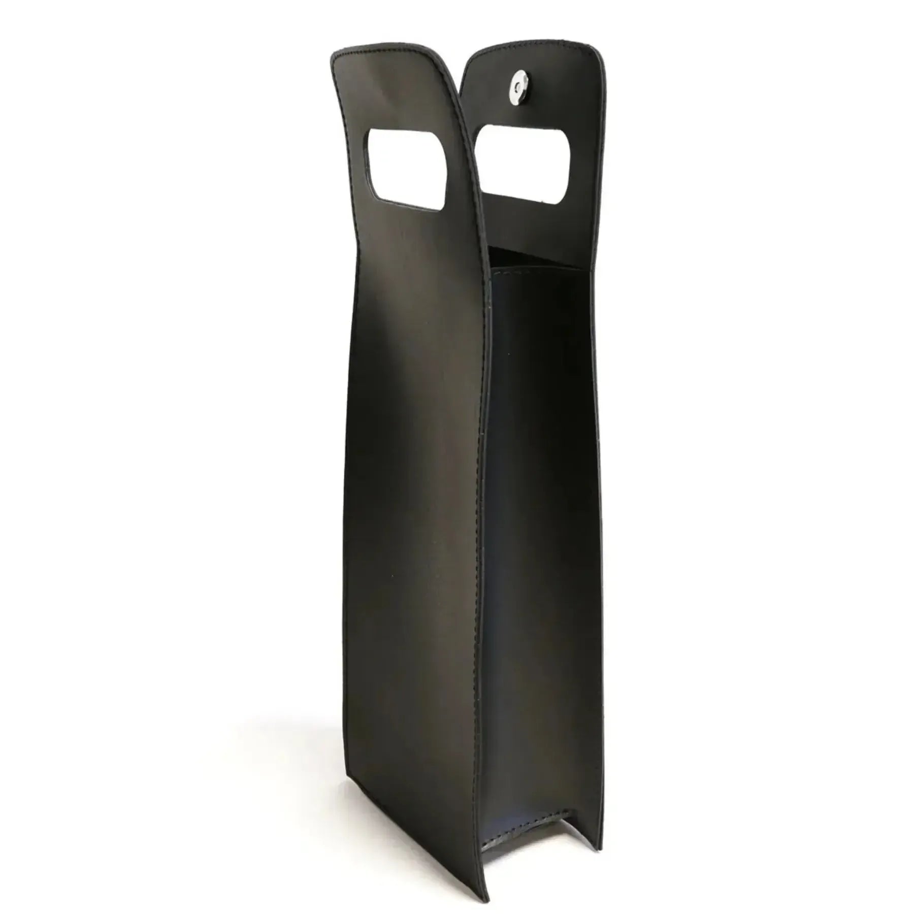 Porta Garrafa Simples Couro Ecológico Montana Preto Atelier