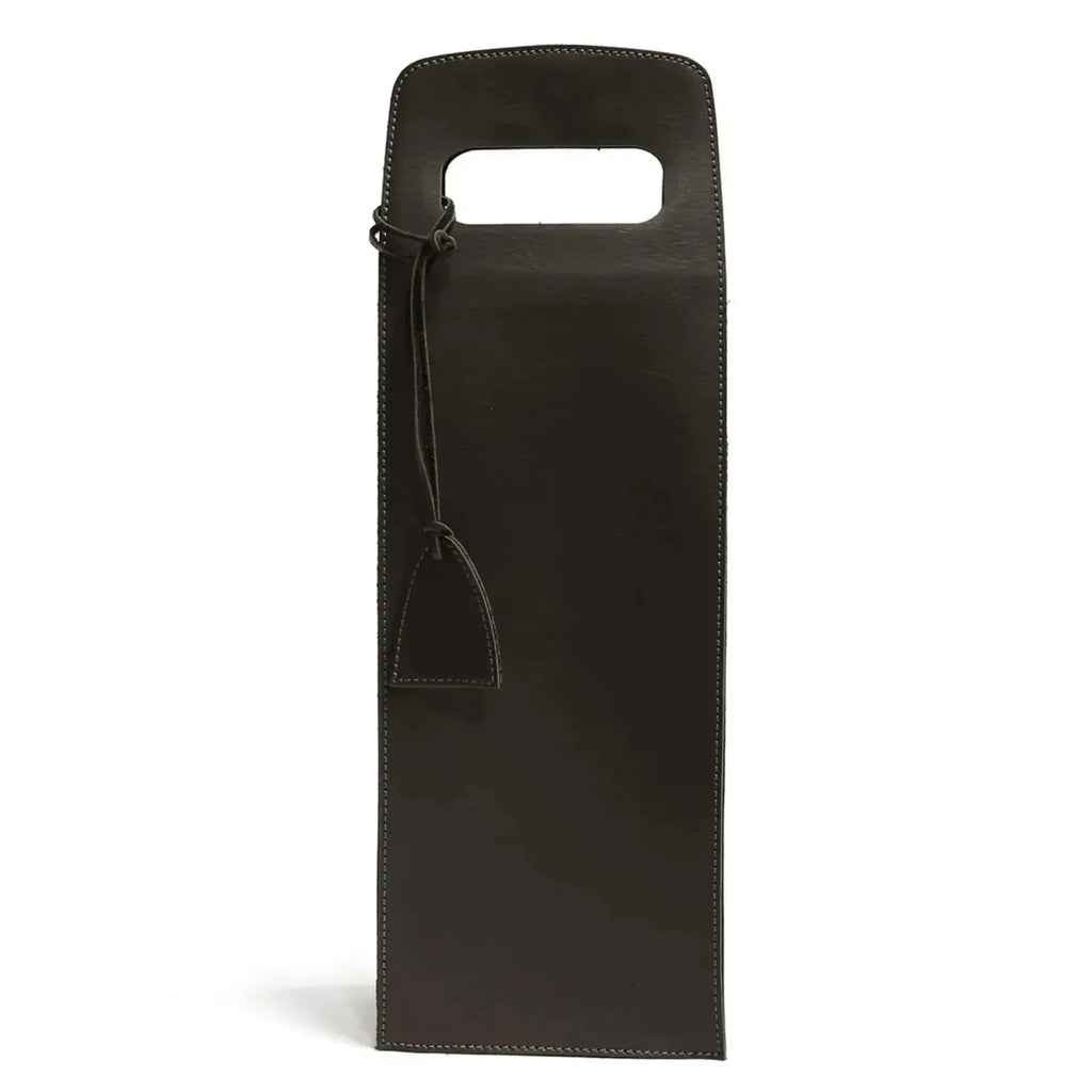 Porta Garrafa Simples Couro Ecológico Montana Preto Atelier