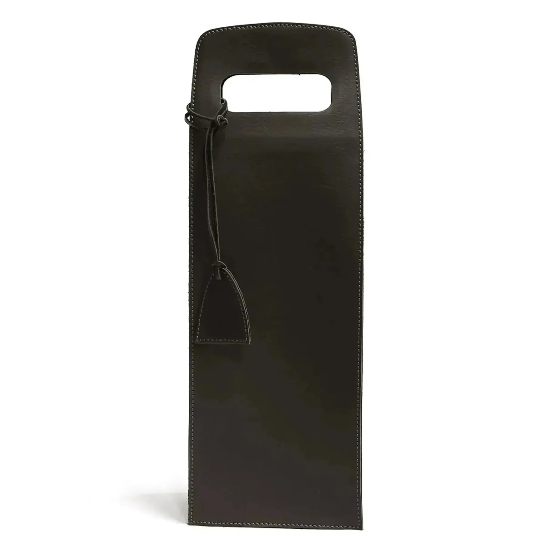 Porta Garrafa Simples Couro Ecológico Montana Preto Atelier