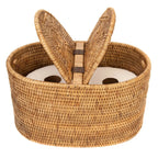 Porta Papel Higiênico Oval em Rattan Bahali 30x20x18cm