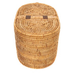 Porta Papel Higiênico Oval em Rattan Bahali 30x20x18cm