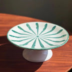Porta Petit Four com Pé Cerâmica Piuma Vermelho Scalla