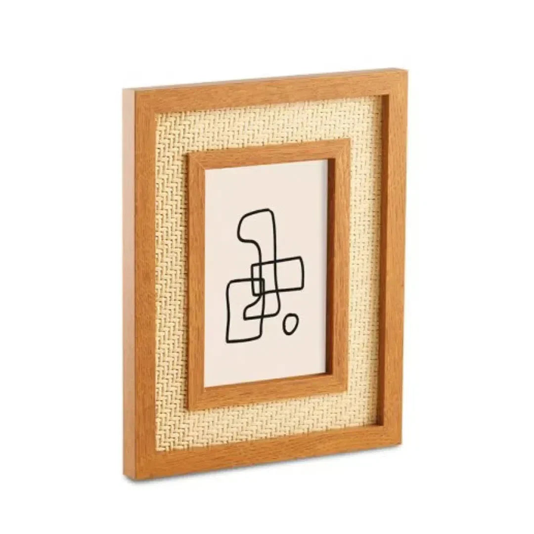 Porta-Retrato em MDF com Rattan 10x15cm Mart