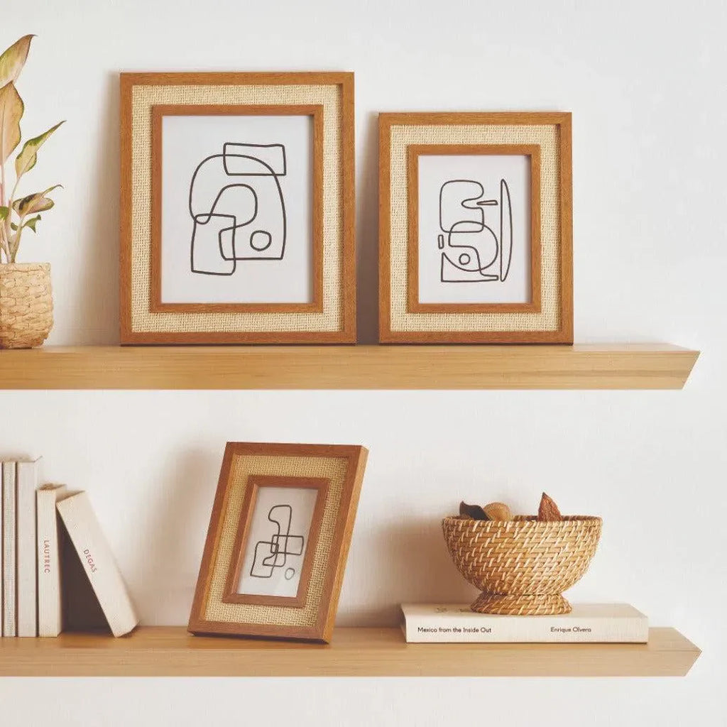 Porta-Retrato em MDF com Rattan 15x20cm Mart