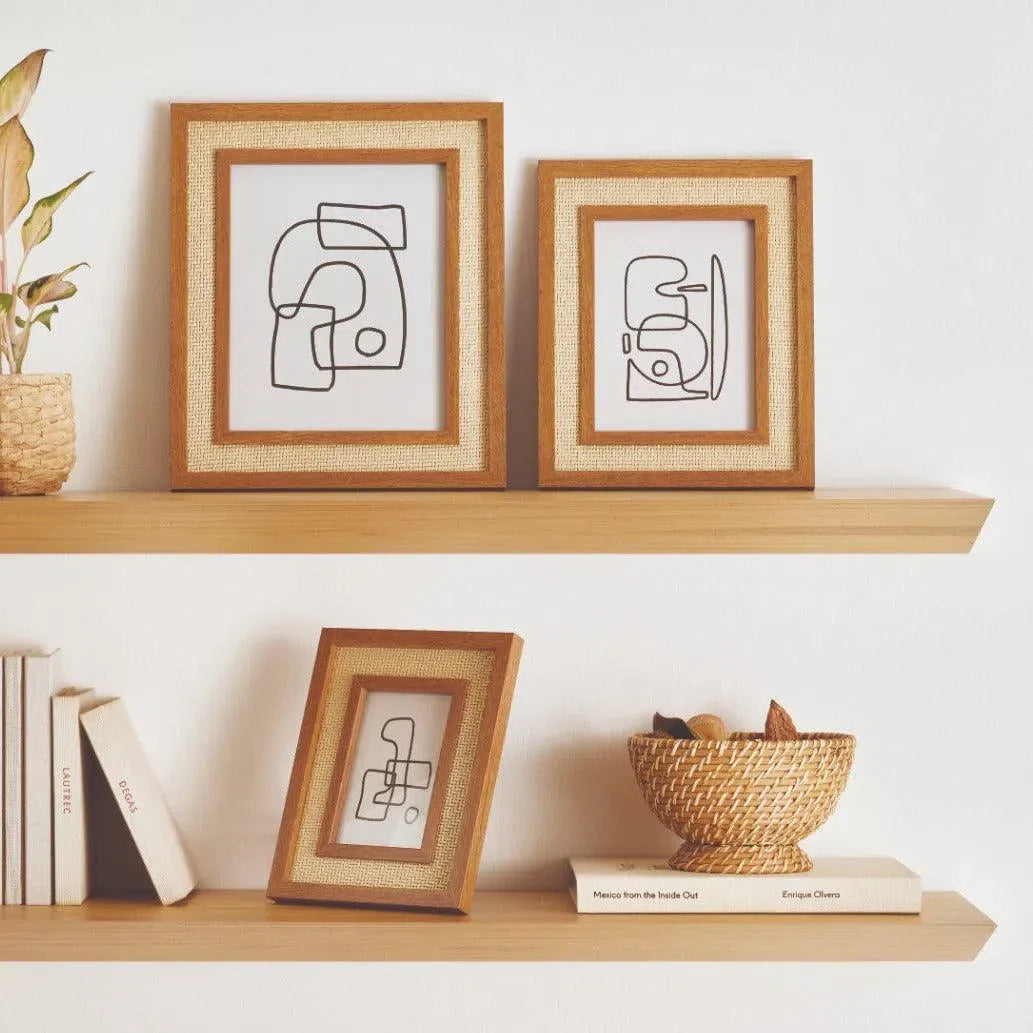 Porta-Retrato em MDF com Rattan 15x20cm Mart