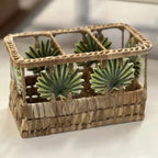 Porta Talheres Fibra Natural Palmeira 12,5x12,5x22,5cm