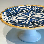 Porta Torta Cerâmica Dolce Mare Azulejo Português Vermelho 14x33cm Maison Blanche