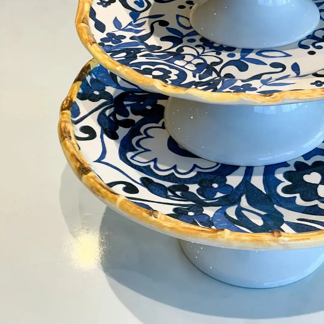 Porta Torta Cerâmica Dolce Mare Azulejo Português Vermelho 14x33cm Maison Blanche