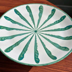 Porta Torta com Pé Cerâmica Piuma Verde Scalla