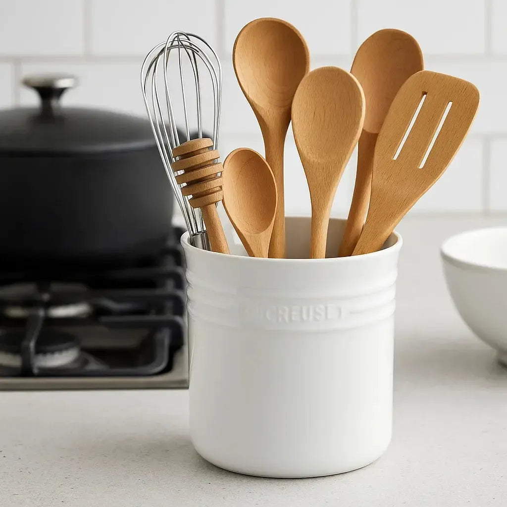 Porta Utensílios Grande Cerâmica Clássico Branco 2,3L Le Creuset