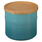 Pote Cerâmica com Tampa de Madeira Scandinavia Azul Caribe 420ml Le Creuset