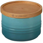 Pote Cerâmica com Tampa de Madeira Scandinavia Azul Caribe 420ml Le Creuset
