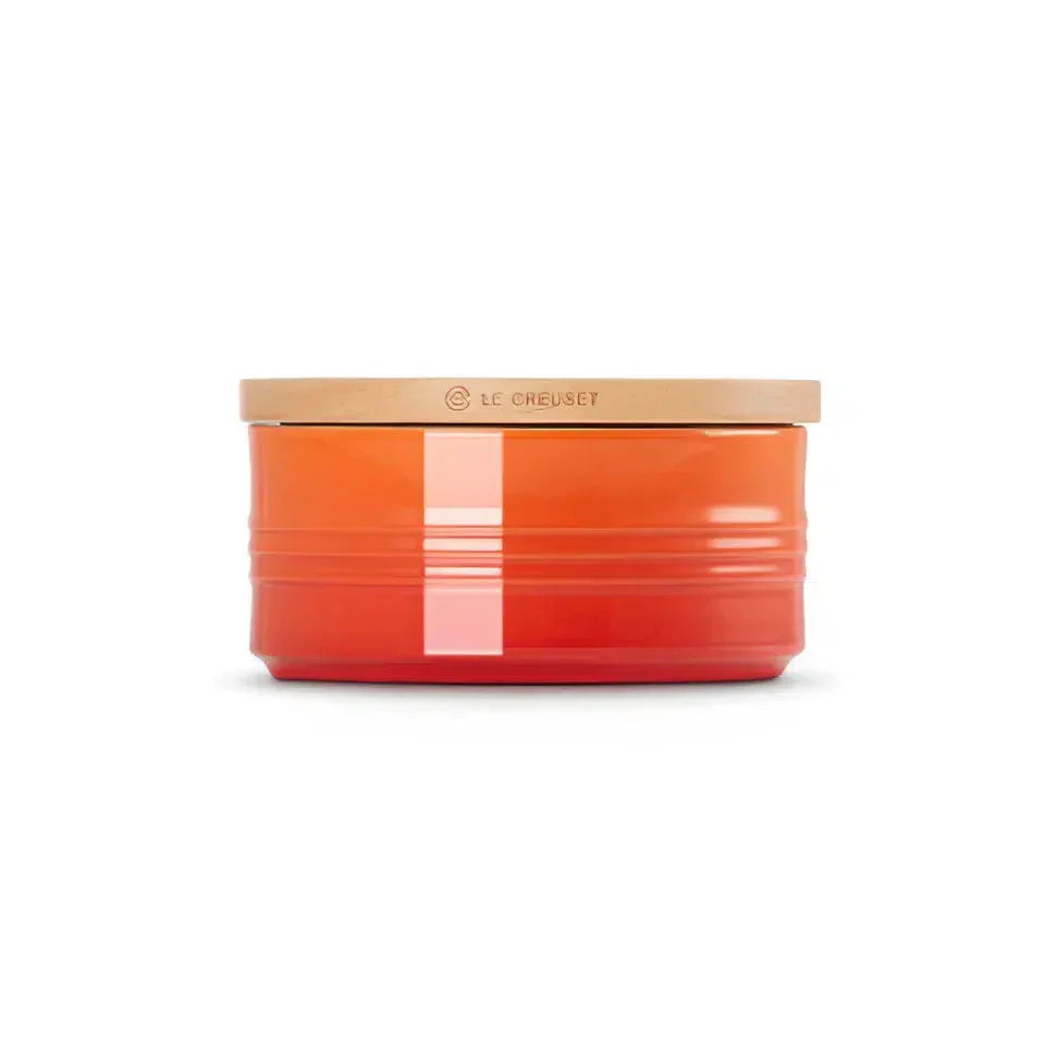 Pote Cerâmica com Tampa de Madeira Scandinavia Laranja 420ml Le Creuset